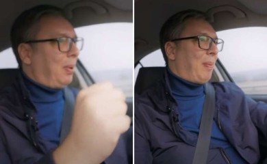 Vučić tiktoker vozi "staru" škodu na auto-putu i đuska, svi brži od njega (VIDEO)