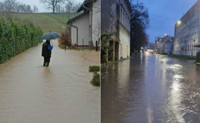 Poplavljene kuće u Kostajnici, voda i do jedan metar