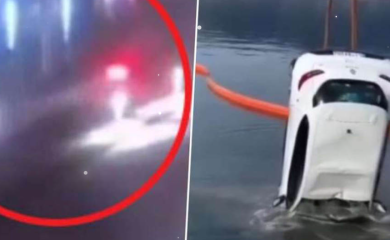 Automobil vozio prema vodi i direktno uletio u nju (VIDEO)