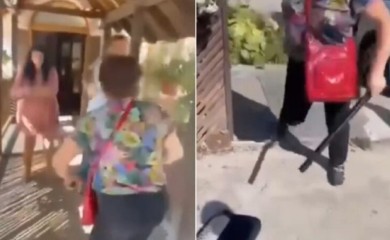 Uhvatila muža s ljubavnicom u restoranu pa ih tukla pendrekom (VIDEO)