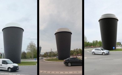 Urnebesna instalacija: Šolja kafe na kružnom toku u Banjaluci?