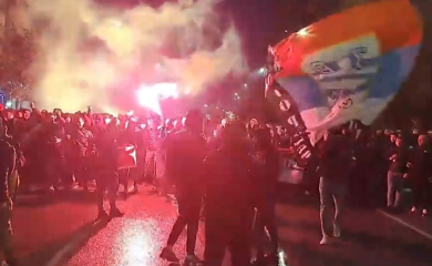 Srpski navijači "zapalili" Podgoricu (VIDEO)