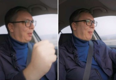 Vučić tiktoker vozi "staru" škodu na auto-putu i đuska, svi brži od njega (VIDEO)