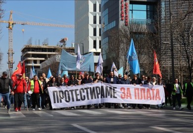 Protesti u Skoplju, sindikati traže minimalac od 600 evra (VIDEO)