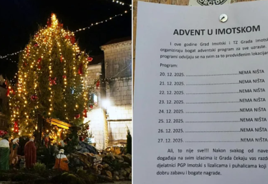 U Imotskom osvanuo zanimljiv letak: Adventski program zvani “nema ništa”