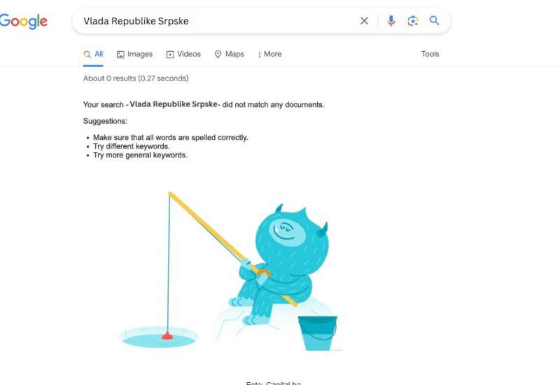 Google izbrisao sajtove institucija Srpske