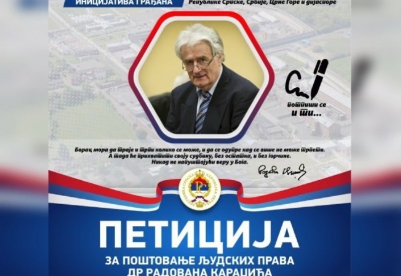 Pokrenuta peticija za poštovanje ljudskih prava Radovana Karadžića