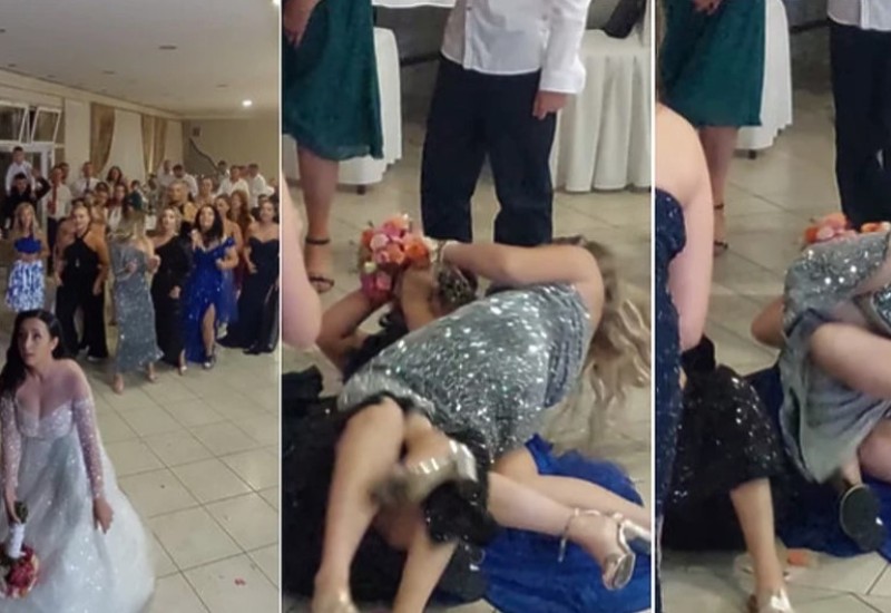 Stvari su se izmakle kontroli na svadbi: Očajne djevojke se potukle nakon bacanja bidermajera VIDEO