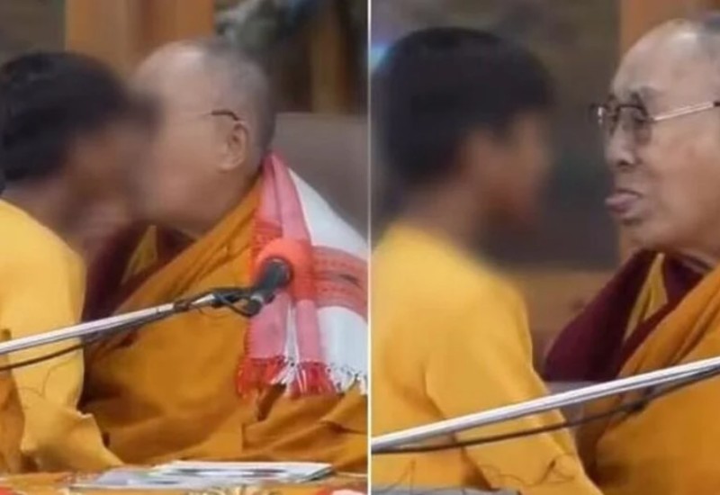 Dalaj Lama na javnom skupu poljubio dječaka u usta i tražio da mu "sisa jezik" (VIDEO)