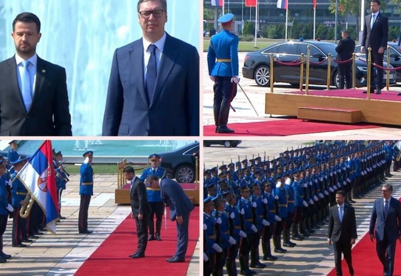Vučić dočekao Milatovića ispred Palate Srbija