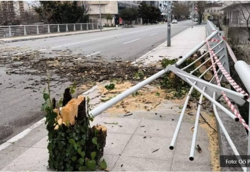HAOS U PODGORICI Jak vjetar obara stabla, građani upozoreni da do srijede NE IZLAZE IZ DOMOVA