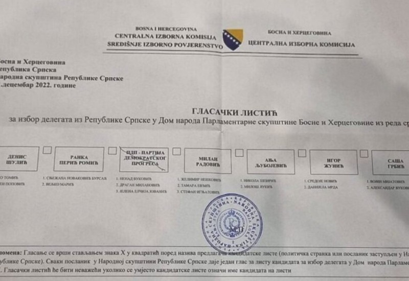 CIK potvrdio rezultat, Vuković u Domu naroda