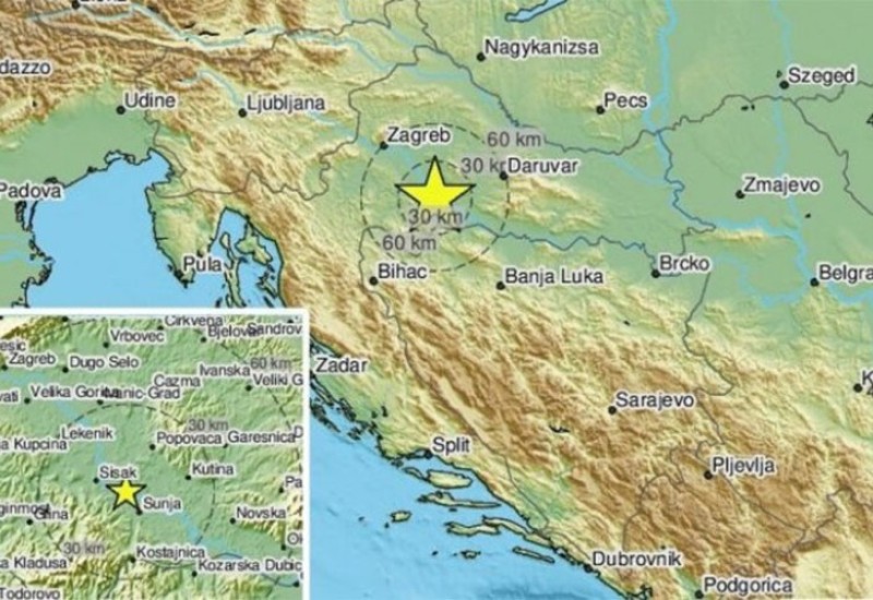 Zemljotres jačine 3,5 stepeni na području srednje Hrvatske