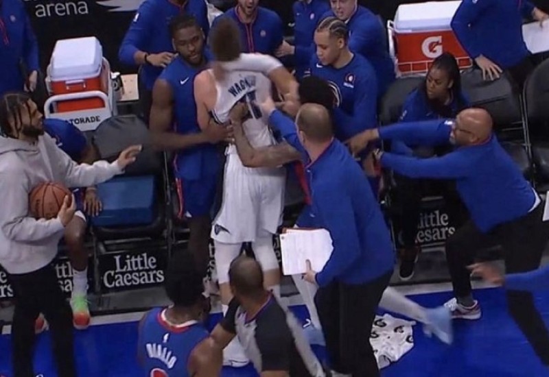 Opšta tuča igrača Orlanda i Detroita na utakmici (VIDEO)