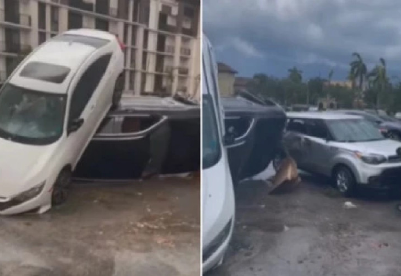 Tornado prevrtao automobile kao od šale: Snažna oluja na Floridi VIDEO