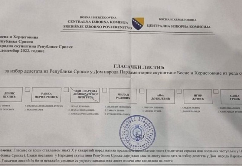 CIK ponovo priznao sporni listić PDP-a, gubi li SNSD delegata u Domu naroda?